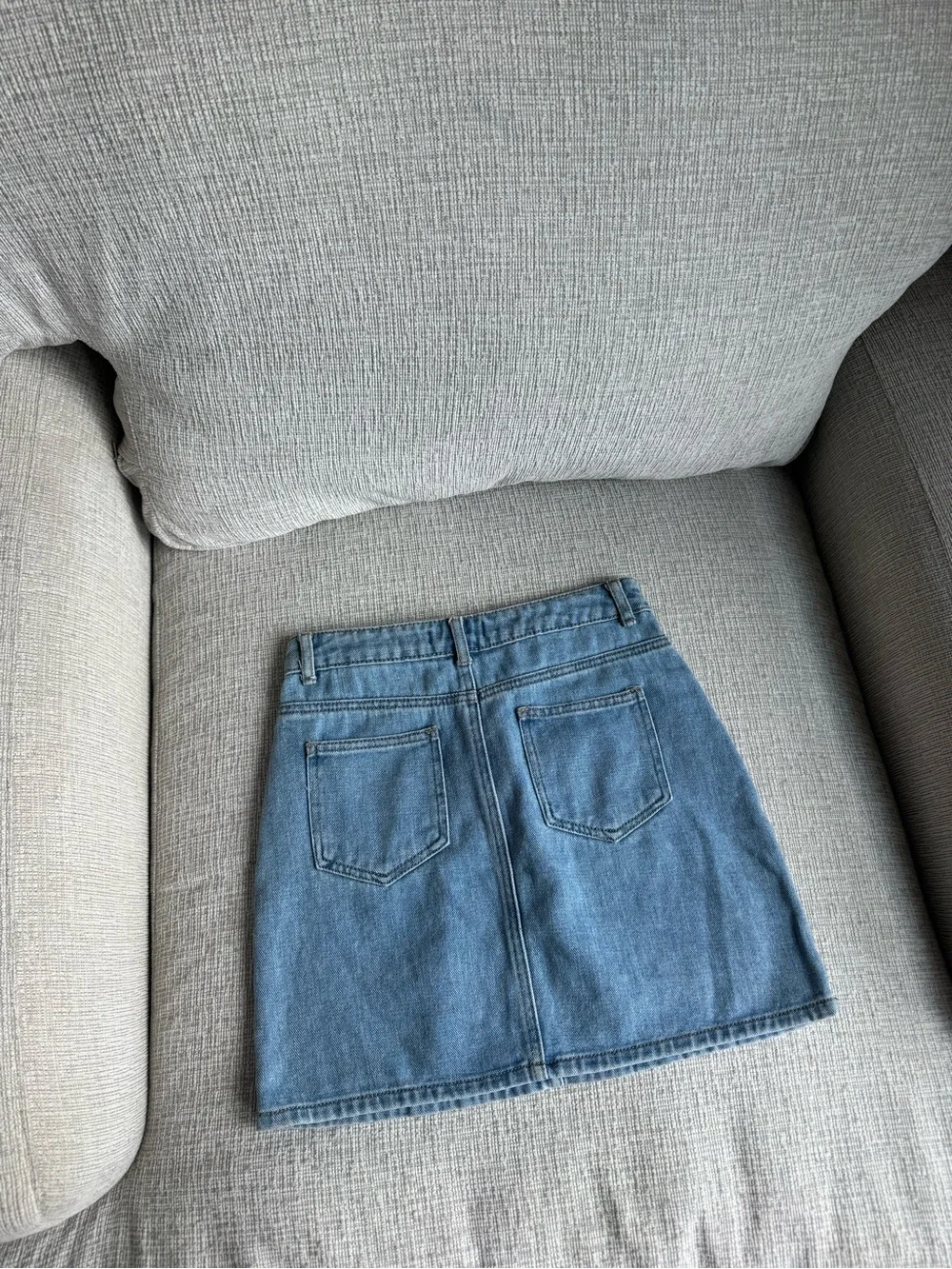 Forever 21 Light Wash Denim Mini Skirt